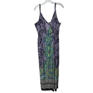 Avenue Maxi Dress‎ 18/20 Paisley Print Sleeveless V-Neck Stretch Boho Summer